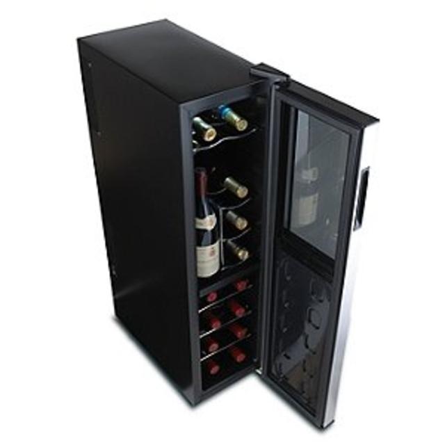 Wine Enthusiast Silent 18 Bottle Dual Zone Wine Refrigerator Slimline with Upright Bottle Storage