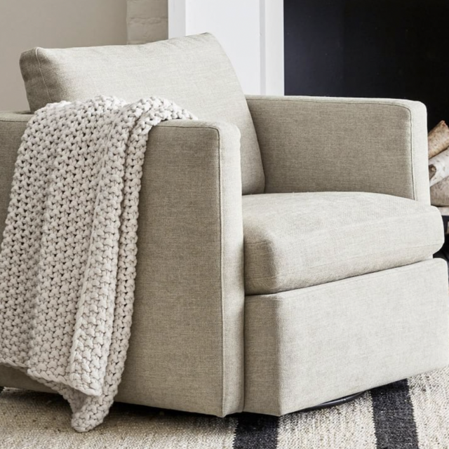 Pottery Barn Menlo Upholstered Swivel Chair