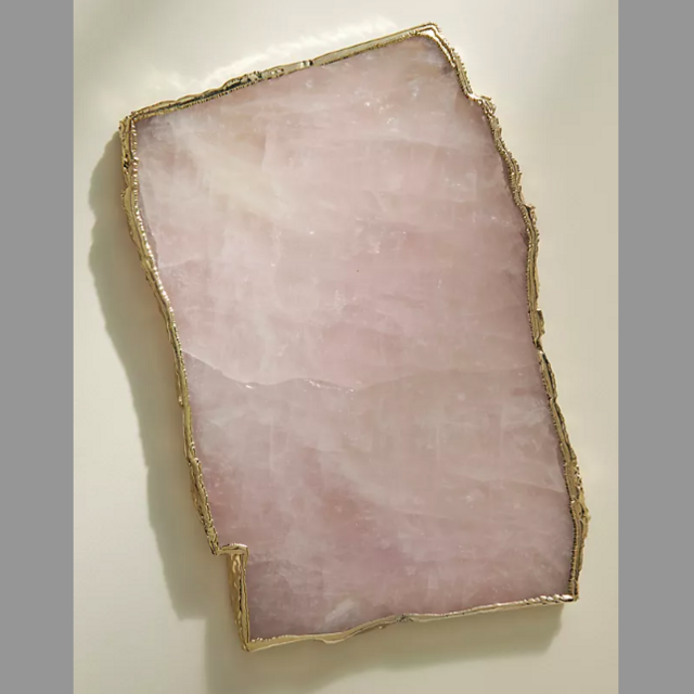 Gilded Agate Cheese Board - Rose Quartz