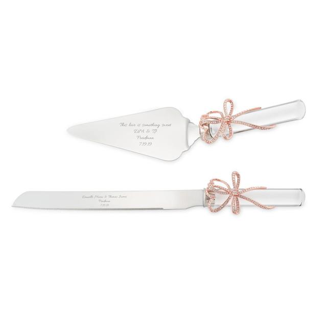 Blush Bow Cake Server and Knife Set
