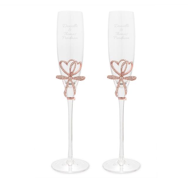 Blush Bow Toasting Flute Set