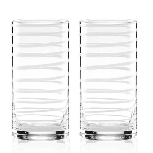 Kate Spade New York - Charlotte Street Highball Glass, Set of 2 - Color: White