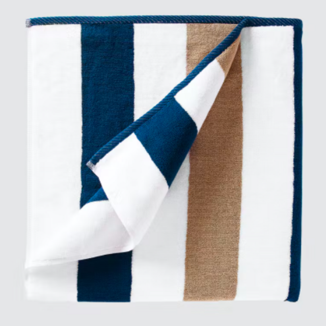 Cabana Beach Towel - Ocean Blue & Almond