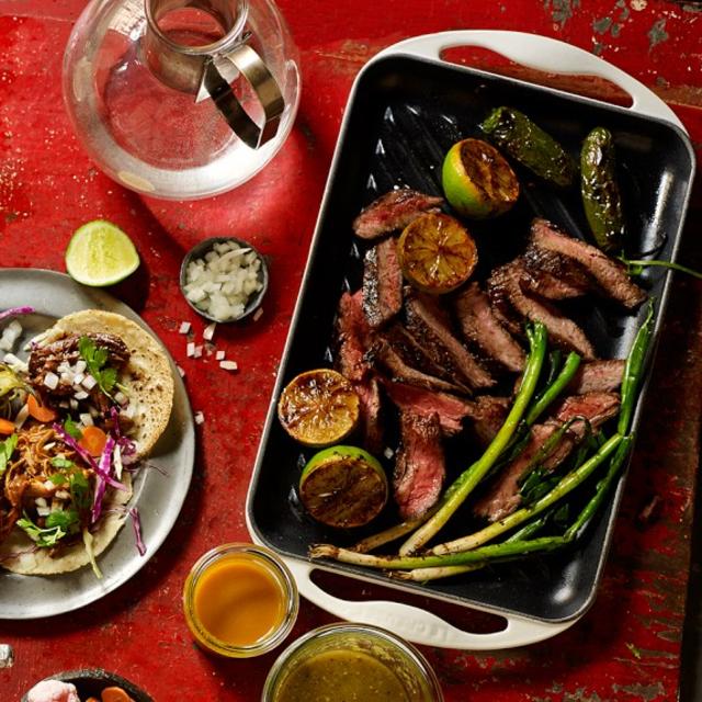 Le Creuset Cast-Iron Rectangular Skinny Grill - Ocean