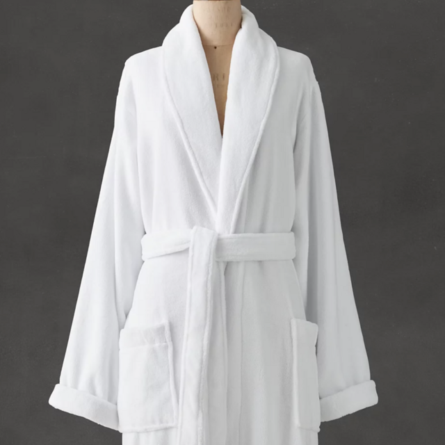 Luxury Plush Spa Robe with Monogram (Medium, White)