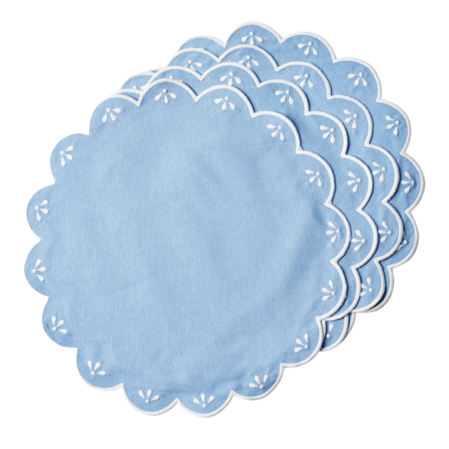 Maison Margaux Peony Blue Placemats (Set of 4)