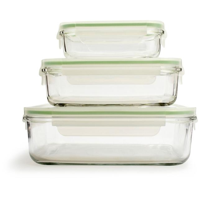 Kinetic Go Green GlassLock Food Storage - Set of 3, Rectangle