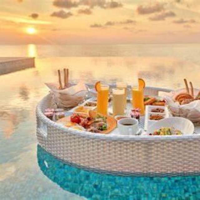 Floating Breakfast on our Honeymoon