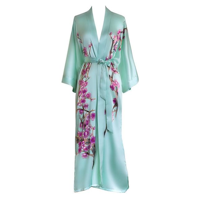 Cherry Blossom Silk Handpainted Kimono Robe