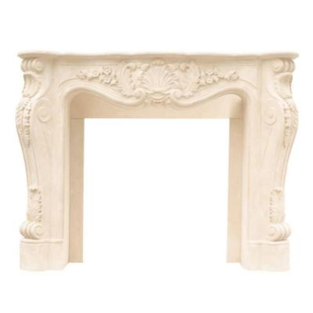 Designer Series Louis XIII 47 in. x 53 in. Cast Stone Mantel