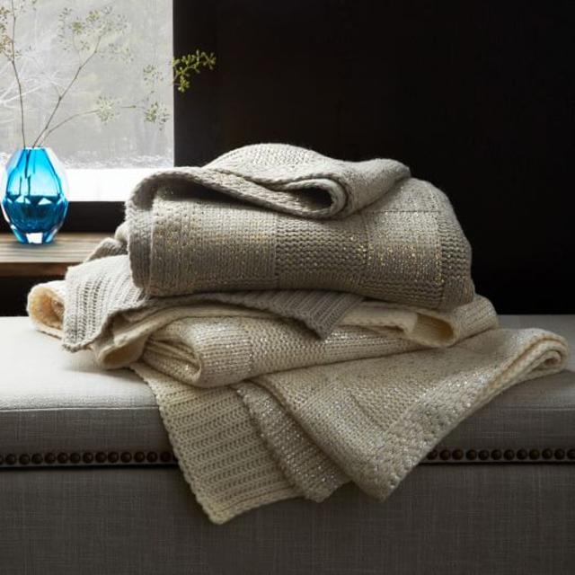 Gilded Square Textured Throw