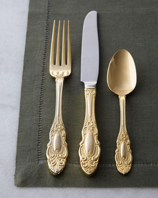 Wallace 65-Piece Gold-Plated Grand Duchess Flatware Service