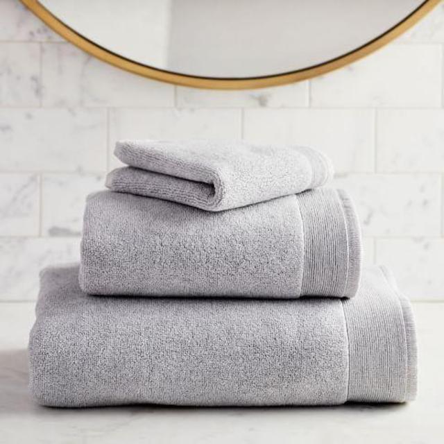 Organic Luxe Fibrosoft™ Towels Set of 6 - Gray Sky Melange