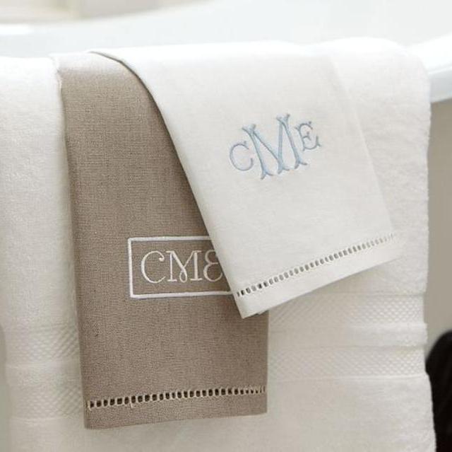 Linen Hemstitch Guest Towels, Set of 2