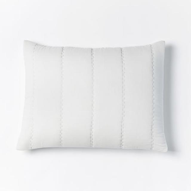 Soft Stitch Stone White Sham