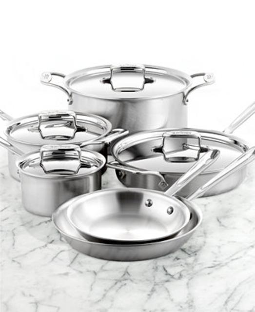 All-Clad BD5 Brushed Stainless Steel 10 Piece Cookware Set