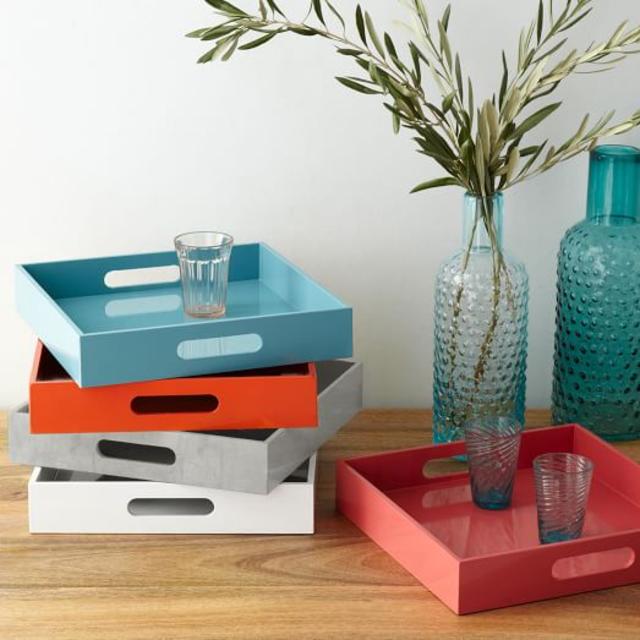 Lacquer Tray - Square (White)