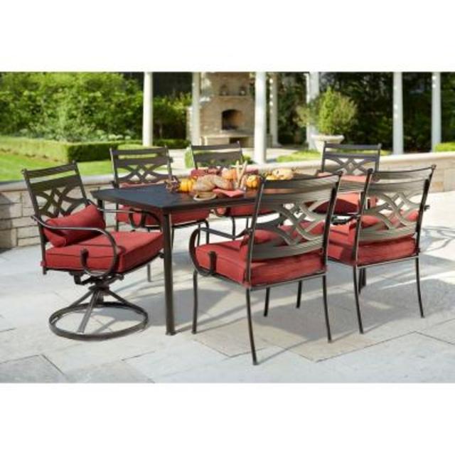 Middletown 7-Piece Patio Dining Set with Dragonfruit Cushions