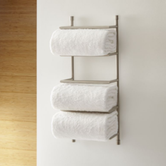 Brushed Steel Wall Mount Towel Rack