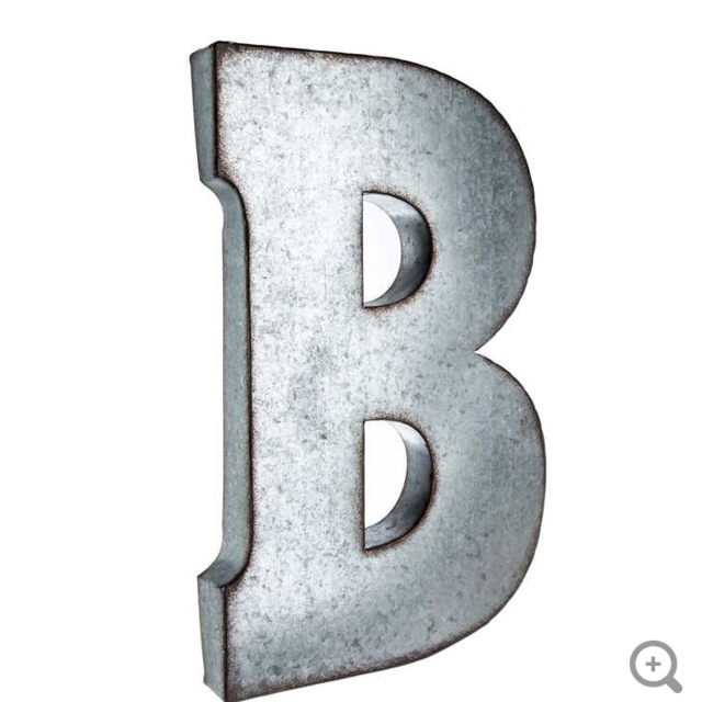 Galvanized Metal Letter Wall Decor - B