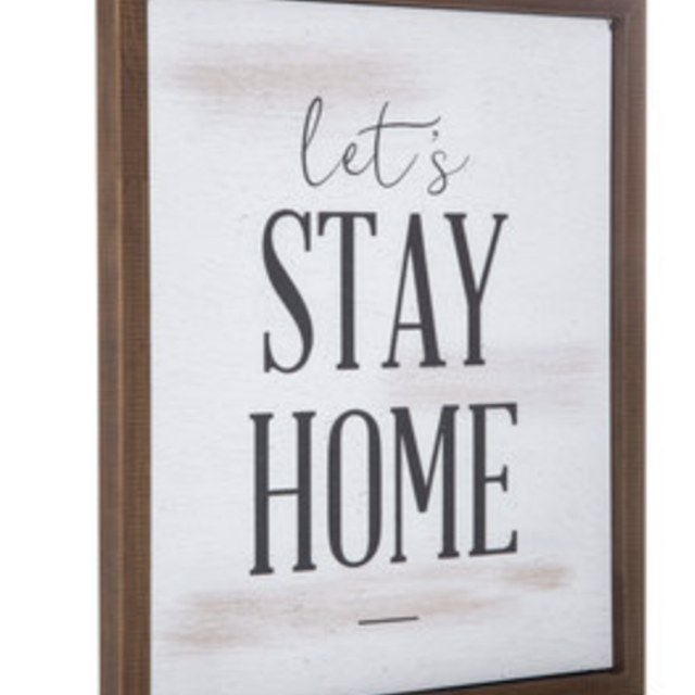 Let's Stay Home Wood Wall Decor
