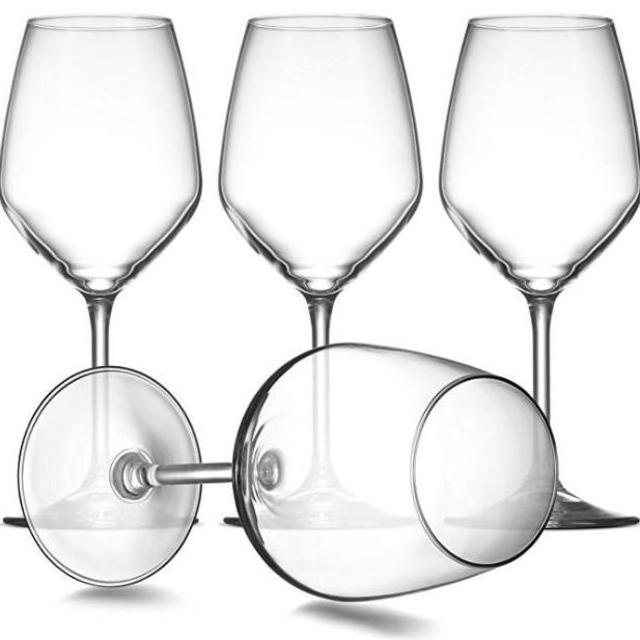 Paksh Novelty Italian Red Wine Glasses - 18 Ounce - Lead Free - Wine Glass Set of 4, Clear