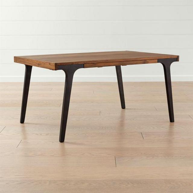 Crate And Barrel Lakin Recycled Teak Extendable Dining Table 61”