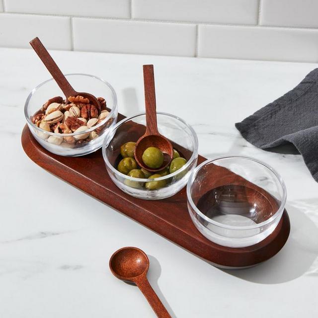 Cooper Triple Condiment Server with Spoons