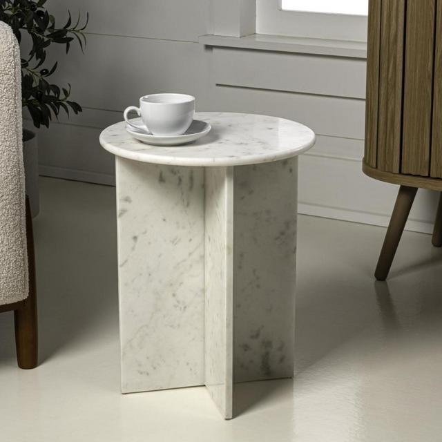 Javier X-Shaped Marble End Table