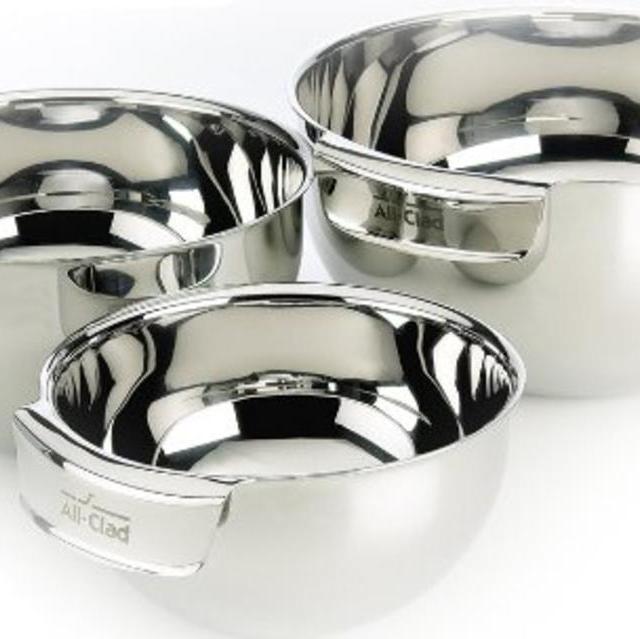 All-Clad Stainless Steel Mixing Bowls Set, 3-Piece, Silver