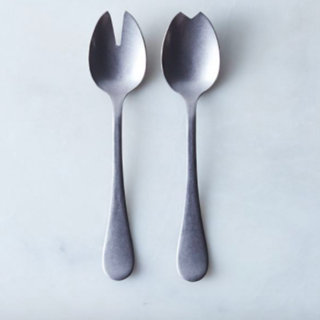 Italian Serveware, Vintage Salad Server (set of 2) -Stainless Brushed