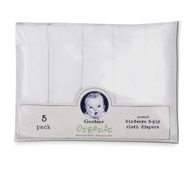 Gerber® Birdseye 5-Pack Organic Cotton Prefolded Diapers