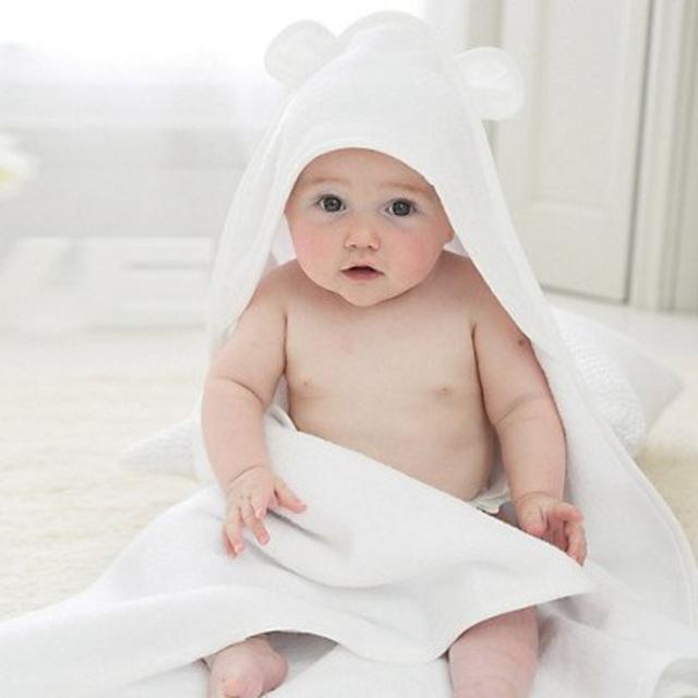 Bamboo Baby Hooded Towel with Bear Ears- Organic, Hypoallergenic, Soft, Sized for Infant and Toddler