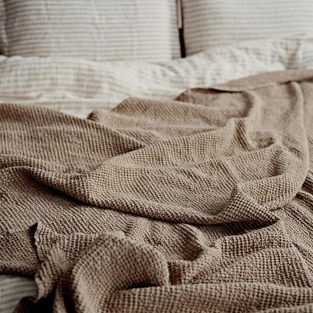 Waffle Blanket - Beige (102x94)