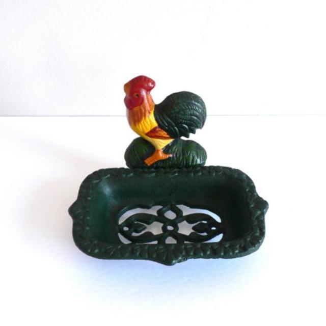 Cast Iron Rooster Soap Dish - Country Home Decor