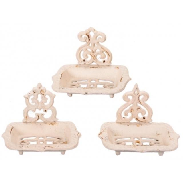 Antique White Cast Iron Soap Dish