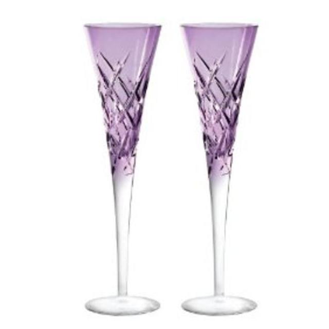 Duchesse Encore Toasting Champagne Flute Glass (Set of 2) Color: Lavender