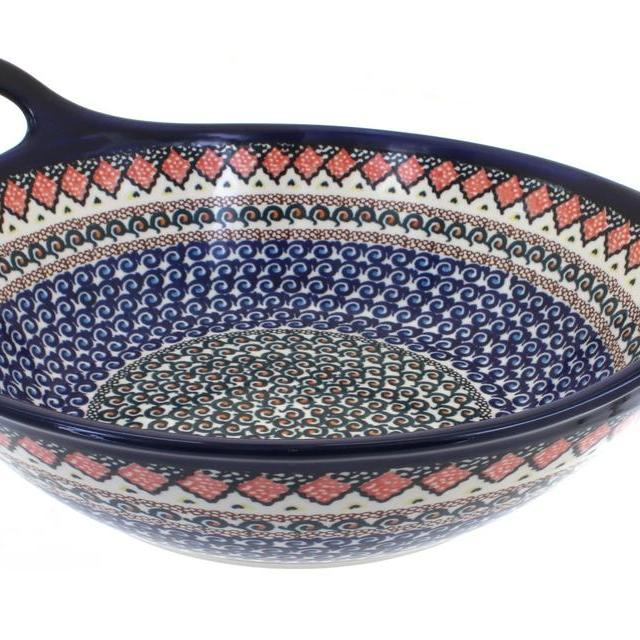 Blue Horizon Deep Bowl with Handles