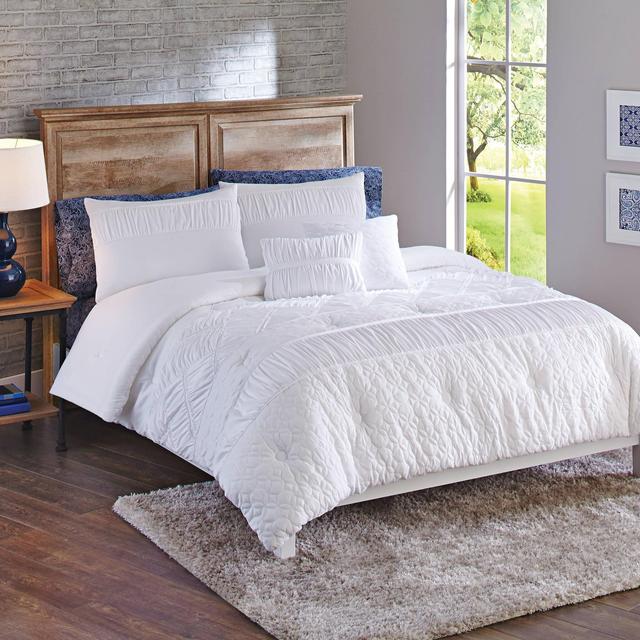 Better Homes & Gardens Full or Queen Textured Classic Comforter Set, 5 Piece