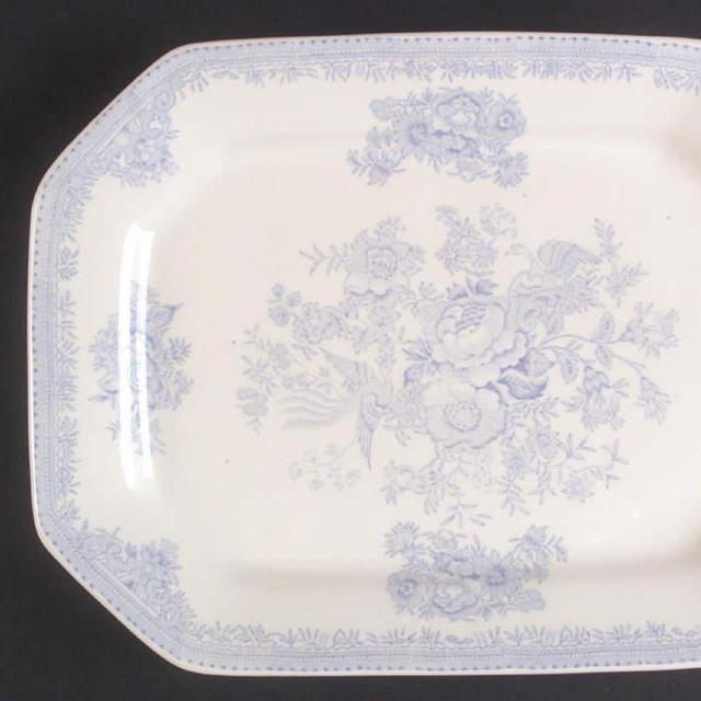 13" Oval Serving Platter Asiatic Pheasants Blue by Burgess & Leigh