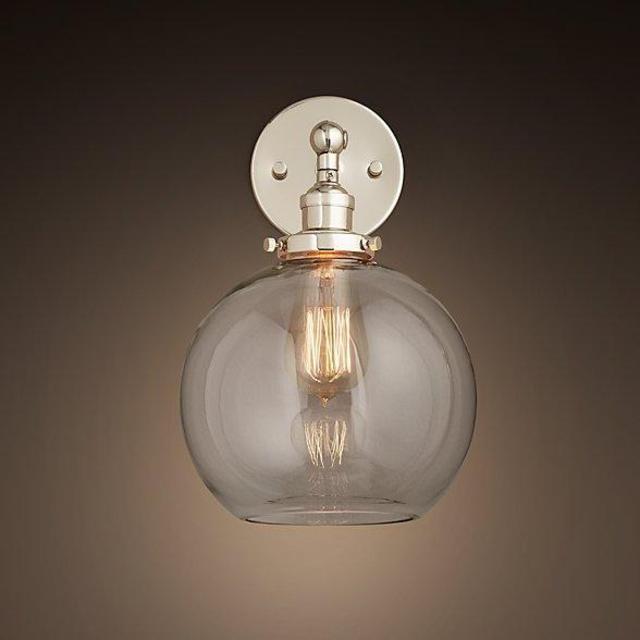 20th C. Factory Filament Clear Glass Café Sconce