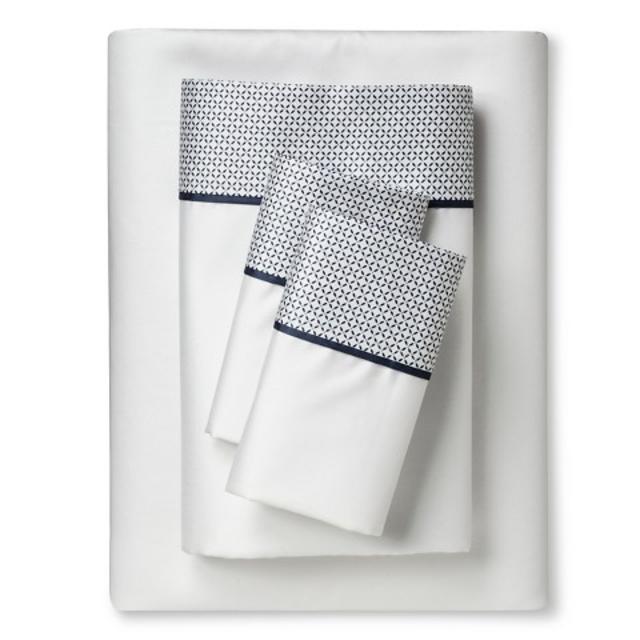 Threshold™ Performance Sheet Set – Decorative Hem, KING, Metallic Blue
