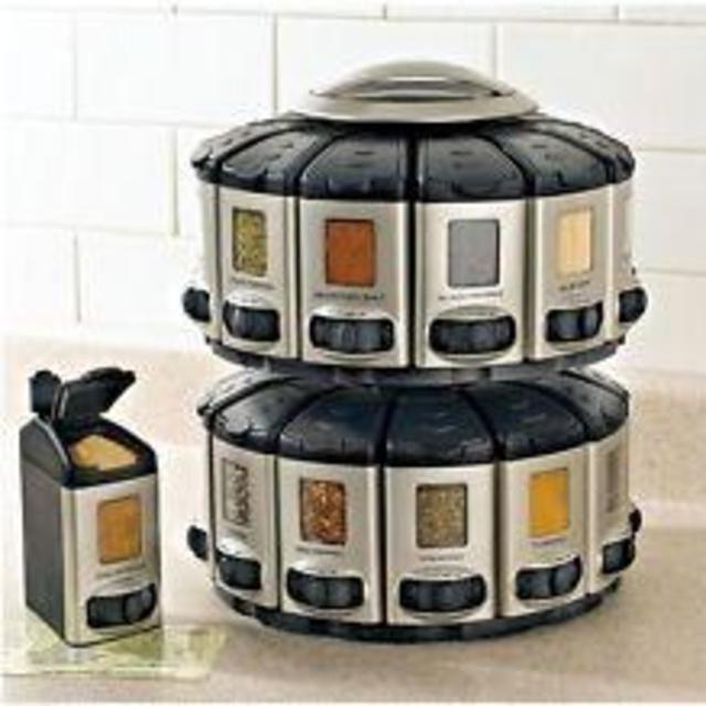 KitchenArt Pro Auto-Measure Spice Carousel, Stainless Steel Satin (Pack of 2)