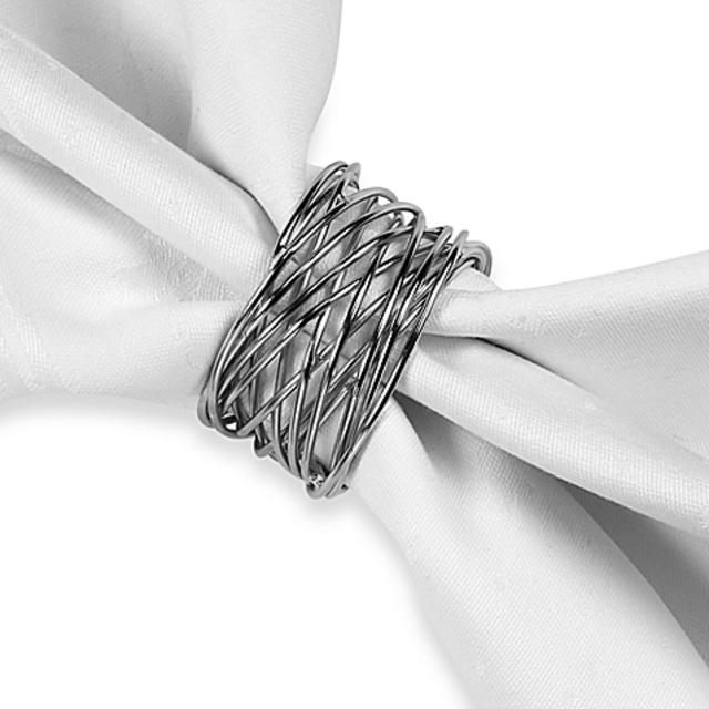 Twisted Wire Napkin Ring in Silver Finish