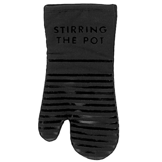 kate spade new york Diner Stripe Oven Mitt in Black
