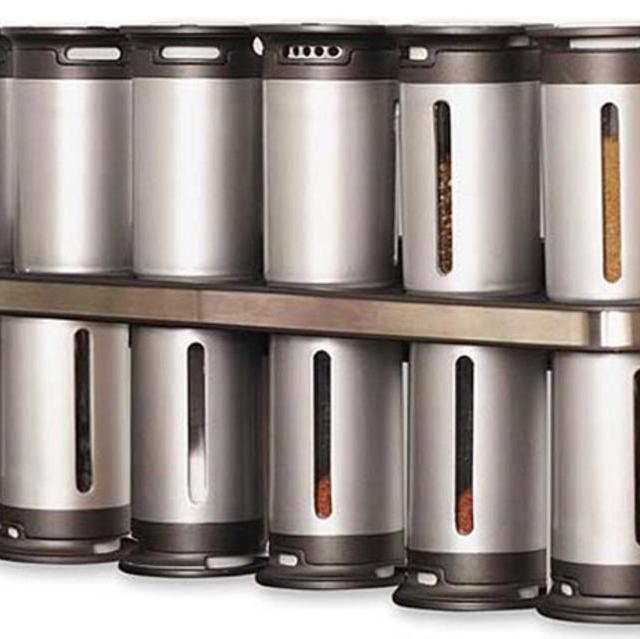 Wall-Mount Spice Rack, 12 Canisters (Zevro)