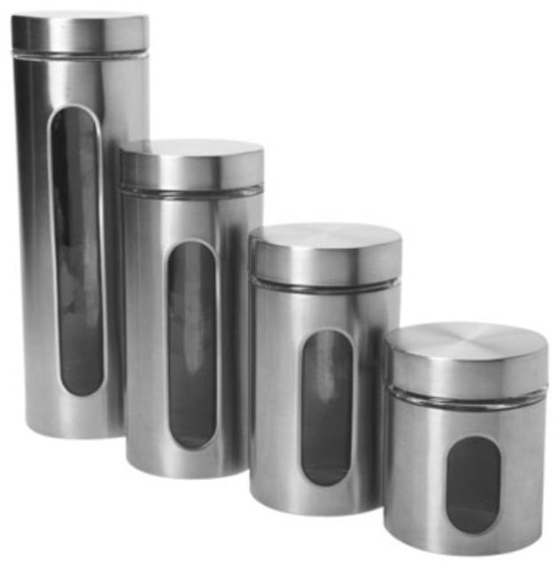 Palladian 4 Pc. Canister Set Brushed Stainless Steel