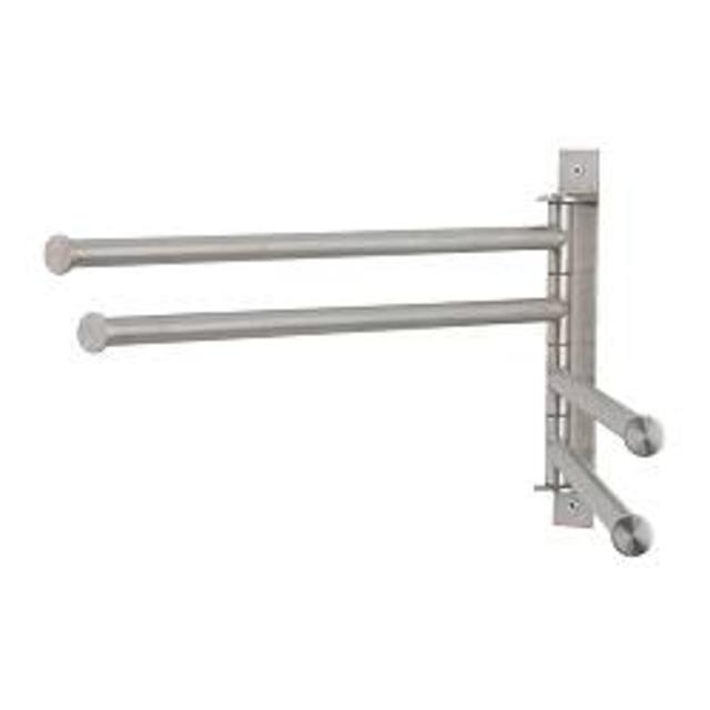 GRUNDTAL Towel holder with 4 bars, stainless steel
