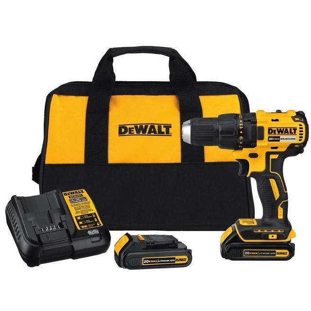 DEWALT 20-Volt Max 1/2-in Brushless Cordless Drill (Charger Included and 2-Batteries Included)