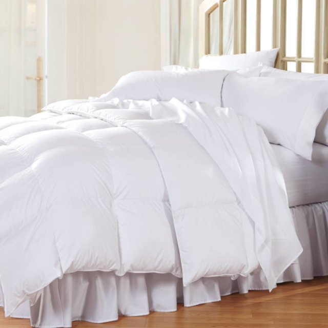 Over-Sized King, White Sateen Synthetic Fill Comforter